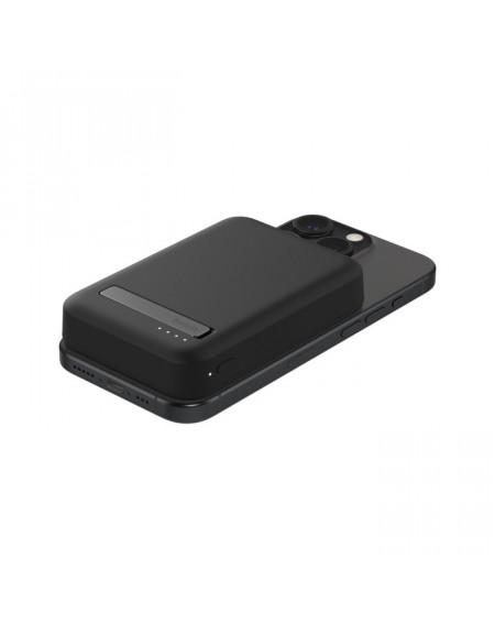 Banque d'énergie magnétique avec support Belkin 8000mAh induction Qi2 15W - Noire - compatible MagSafe