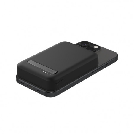 Banque d'énergie magnétique avec support Belkin 8000mAh induction Qi2 15W - Noire - compatible MagSafe