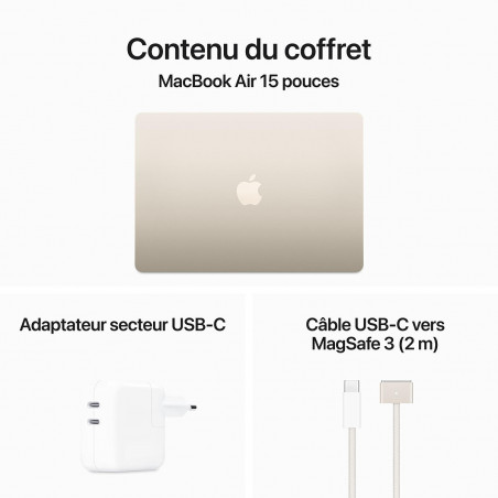 MacBook Air 15" M3 - contenu du coffret