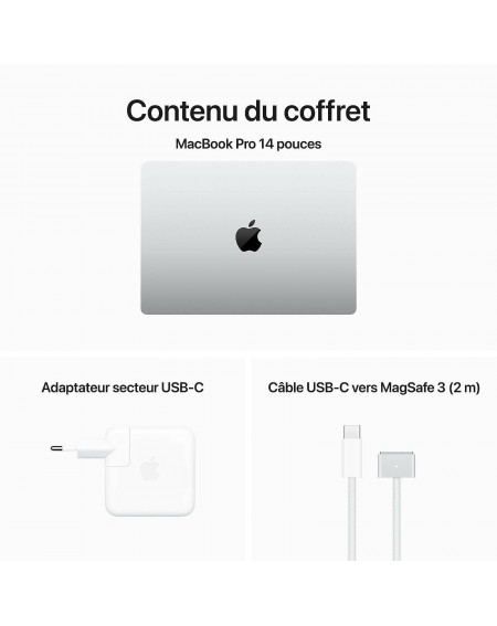 MacBook Pro 14 - Argent - contenu de la boite