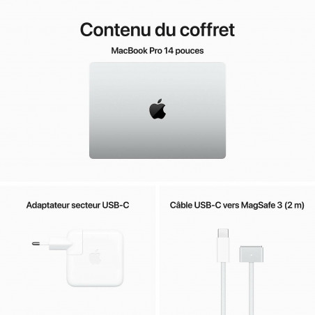 MacBook Pro 14 - Argent - contenu de la boite