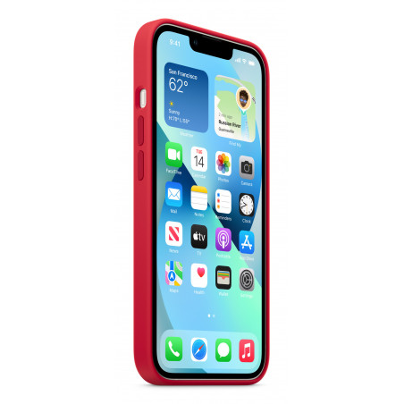 Housse coque Apple iPhone 13 Std en silicone avec MagSafe – Rouge