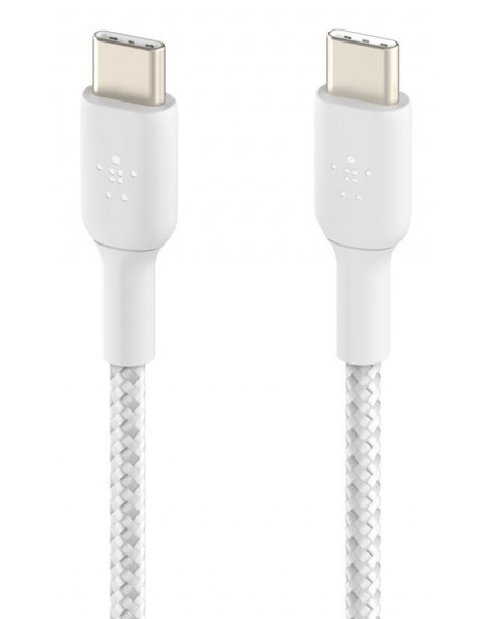 Cable tressé USB-C vers USB-C 480Mb s - 2M - Blanc