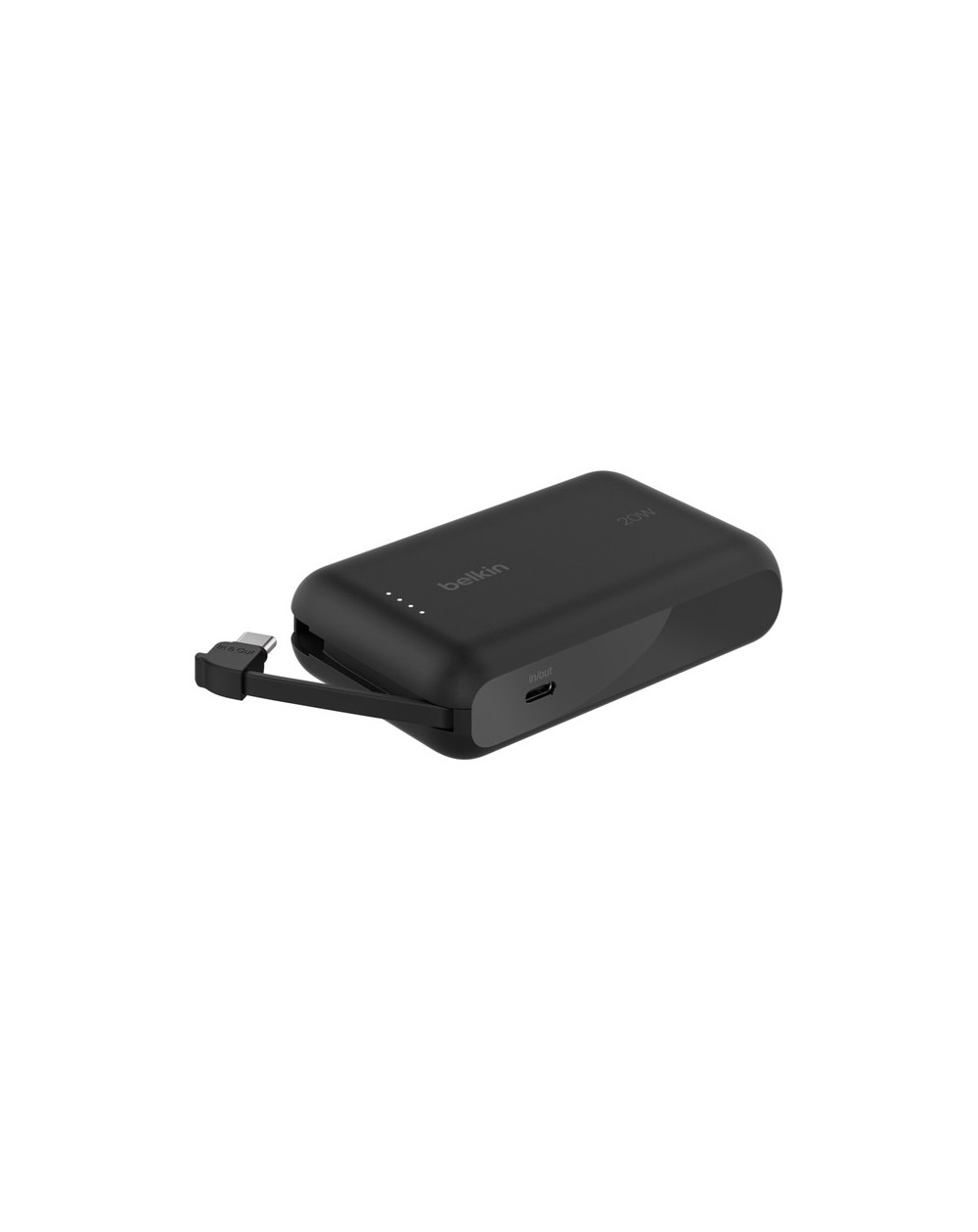 Banque d'énergie portable avec cable USB-C intégrés 10000mAh - Belkin - Noir