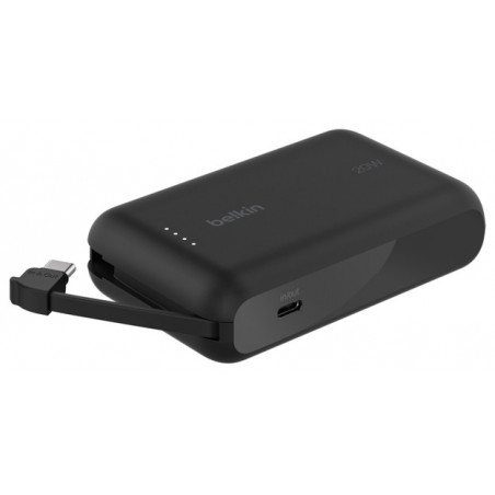 Banque d'énergie portable avec cable USB-C intégrés 10000mAh - Belkin - Noir