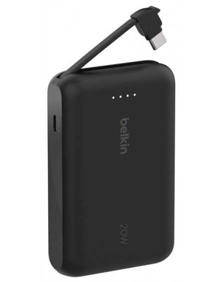 Banque d'énergie portable avec cable USB-C intégrés 10000mAh - Belkin - Noir