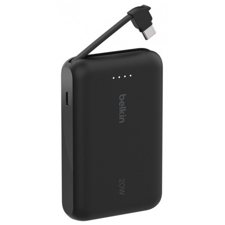 Banque d'énergie portable avec cable USB-C intégrés 10000mAh - Belkin - Noir