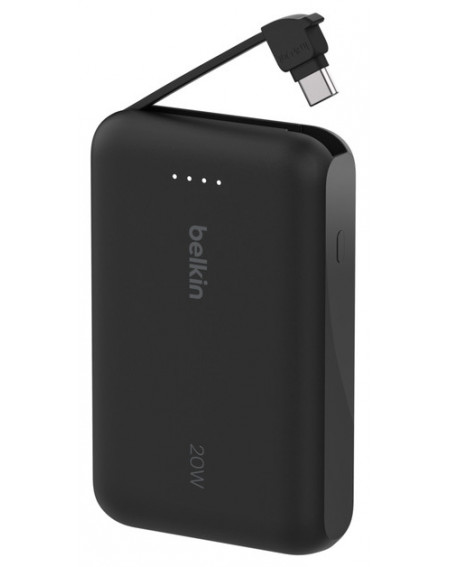 Banque d'énergie portable avec cable USB-C intégrés 10000mAh - Belkin - Noir