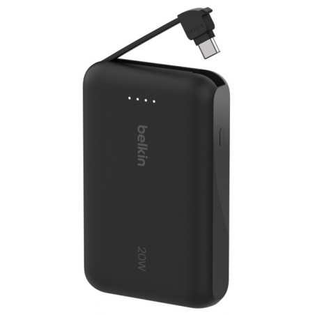 Banque d'énergie portable avec cable USB-C intégrés 10000mAh - Belkin - Noir