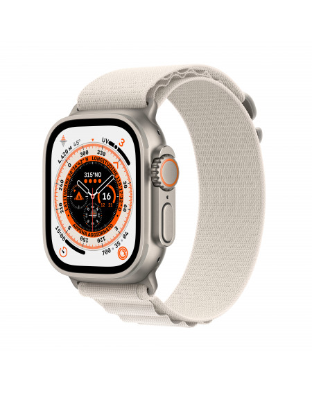 AppleWatch Ultra Cellular avec boucle alpine Lumière stellaire M, boitier en titane 49mm + bracelet