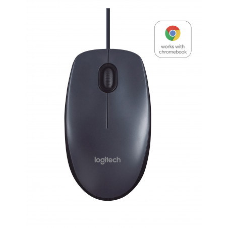 Logitech B100 - Souris - optique - 3 boutons - filaire - USB - noir