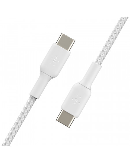 Belkin Câble tressé USB-C vers USB-C 1m blanc