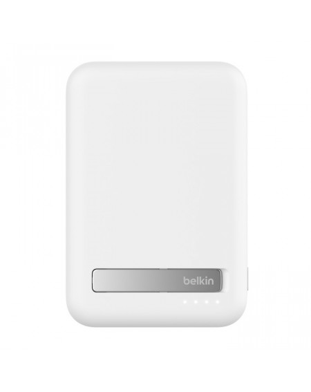 Banque d'énergie magnétique avec support Belkin 10000mAh induction Qi2 15W - Blanche - compatible MagSafe