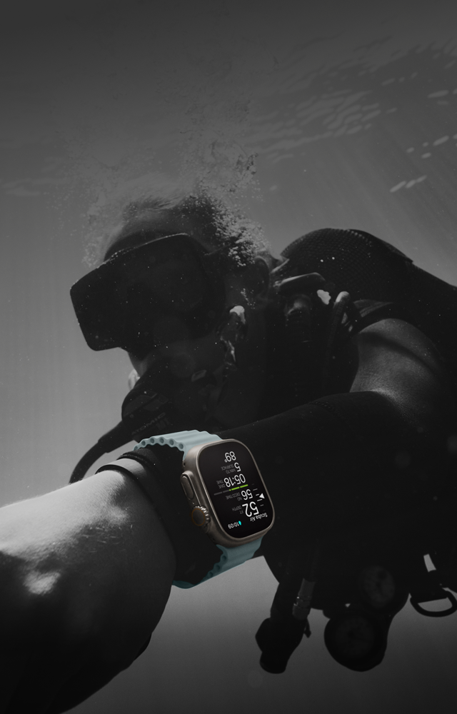 Ultra 2 on a scuba diver's wrist