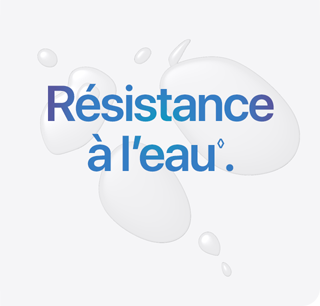 Résistance à l’eau. Renvoi aux mentions légales.